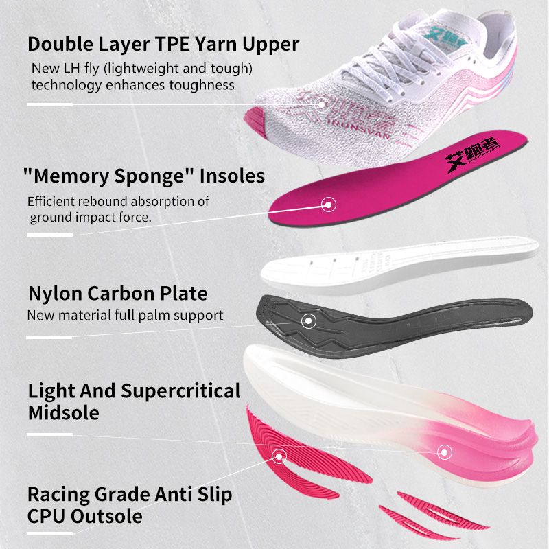Ironsvan maratona corrida plac - Carbon Plate Marathon Racing Shoes avaliação e preço