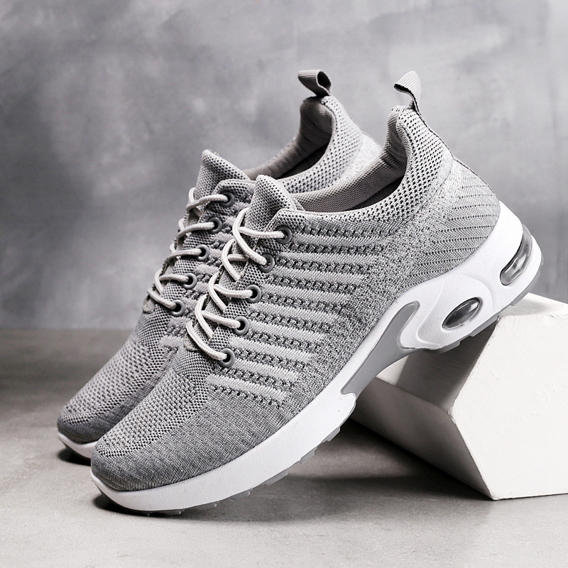 Tênis masculino sapatos de mal - Knit Fabric Lace Up Sneakers avaliação e preço