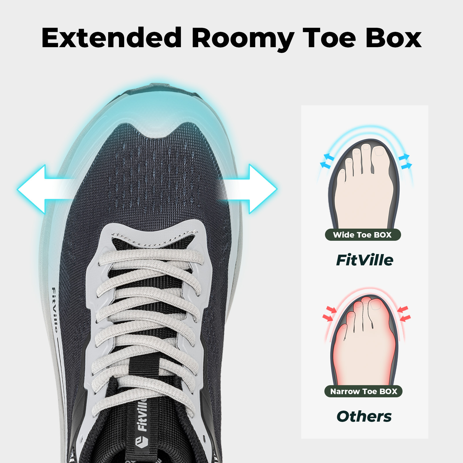 Tênis Esportivos FitVille Larg - Anti Slip Trail Running Sneakers avaliação e preço