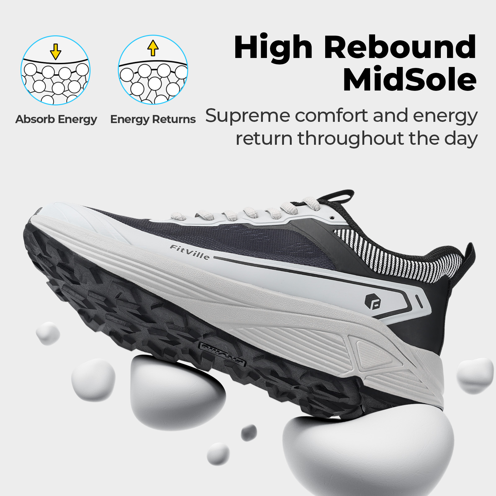 Tênis Esportivos FitVille Larg - Anti Slip Trail Running Sneakers avaliação e preço