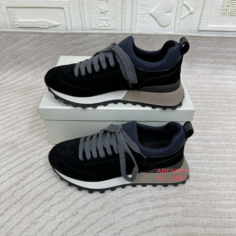 2025 branco de malha camurça p - Knit Fabric Lace Up Sneakers avaliação e preço
